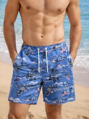 NWT Johnnie-O Swim Trunks Copacabana Tropical